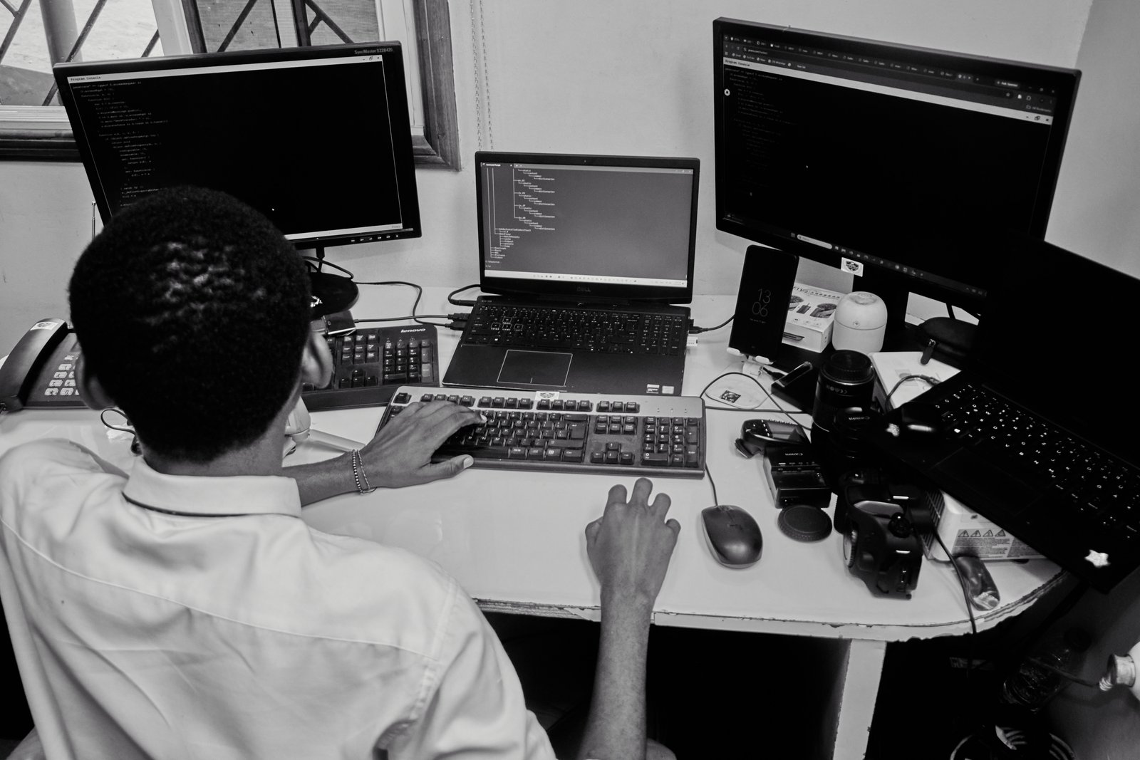 Graduate technology researchers conducting applied systems investigation and prototype development